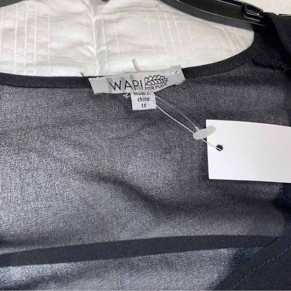 WAPI For Plus High Low Sheer Dress 1X - Picture 5 of 6